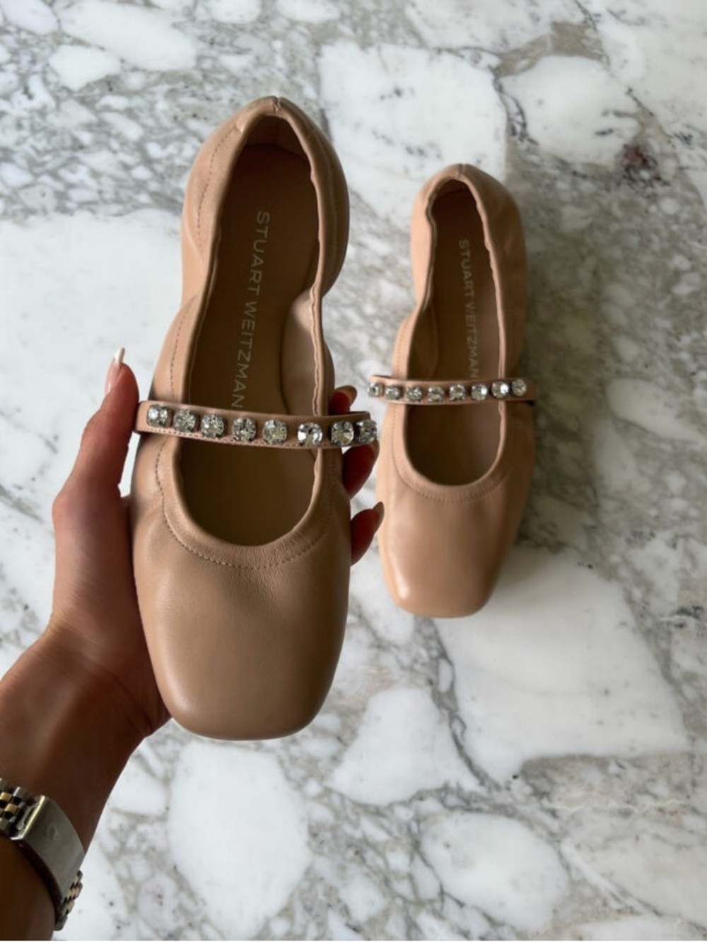 Stuart Weitzman • Goldie Nude Heels